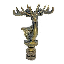 DEER WITH ANTLERS LAMP SHADE FINIAL- ANTIQUE ...