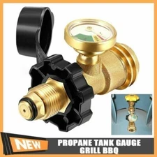 Propane Tank Brass Adapter W/ Pressure Meter Gauge for LP Gas Grill BBQ RV Set