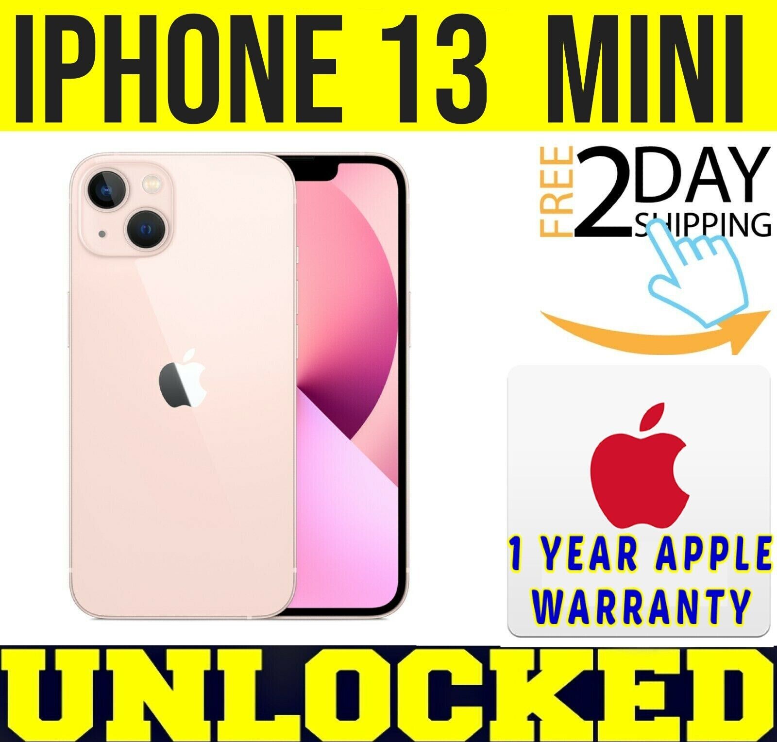 Apple iPhone 13 MINI 256GB (FACTORY UNLOCKED) ✅1 YR APPLE WARRNTY✅ PINK ❖SEALED❖