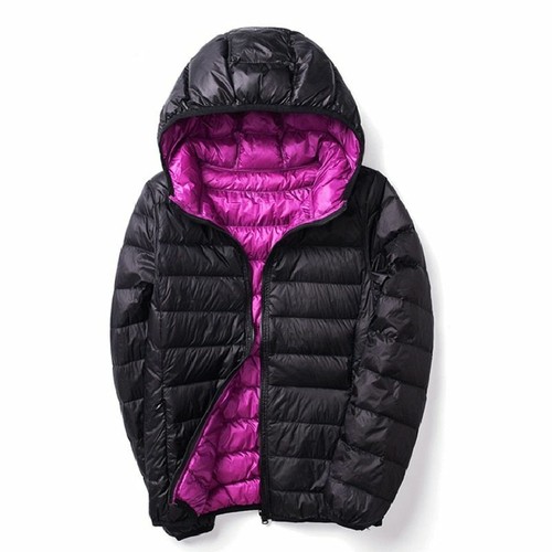 Doppio Lato Reversibile Cappotti Ultra Luce Giù Giacche Casual Autunno  Inverno | eBay