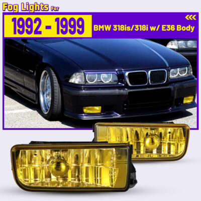 For BMW 3 Series E36 M3 1992-1998 Replacement Fog Lights Bumper Lamp Yellow Lens