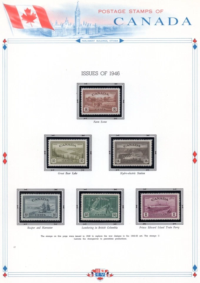 CANADA 1942-1949 SC. #249-262, 268-273, 284-293 ALL MINT NEVER HINGED VF-XF - Image 3 of 4