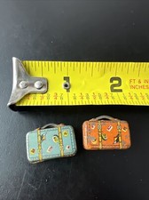 2 Tin Vintage Suitcases Made In Japan 7/8&rdquo;