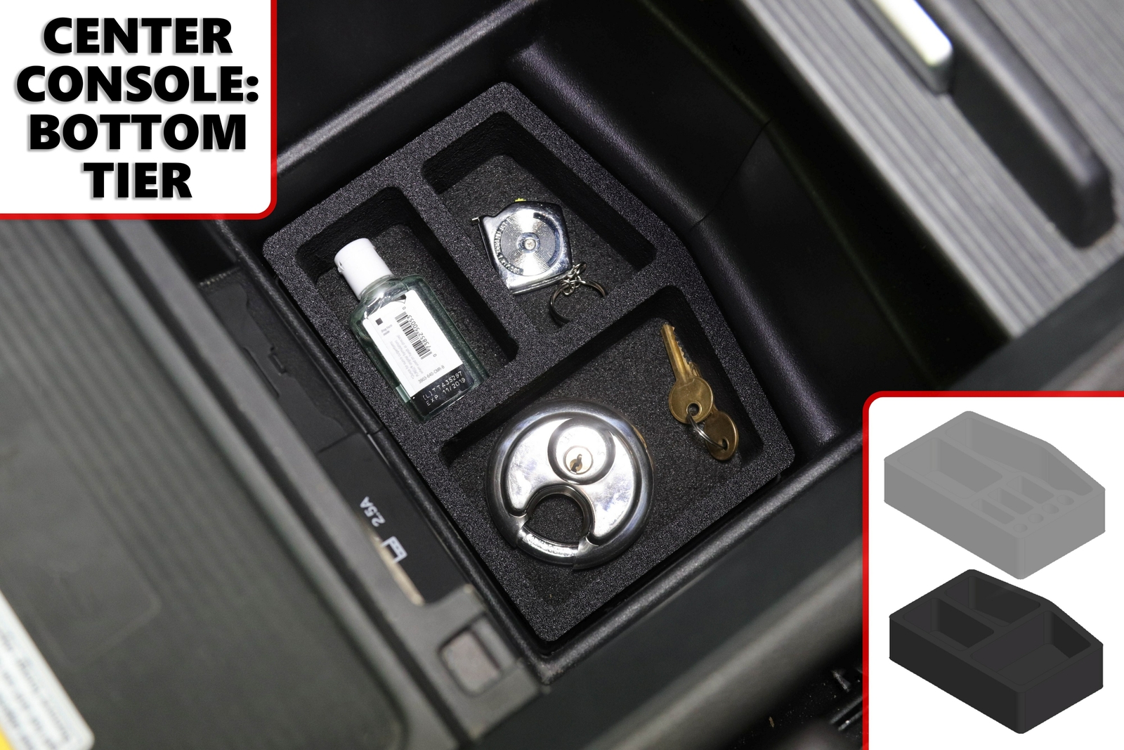 Center Console Organizers 2pc Inserts Washable Fits Honda Odyssey 2018