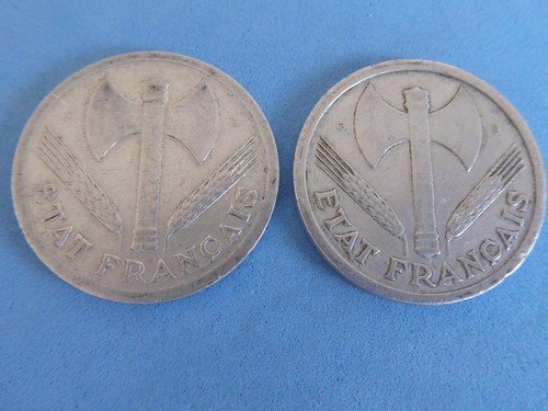 1496) FRANCE 2 FRANCS 1943,B & 1944,C BETTER YEAR AND MINTS £15.00 - Picture 2 of 2