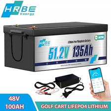48V 135Ah LiFePO4 Lithium Battery 200A BMS 10240W for Trolling Motor Golf Cart