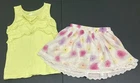 Girl's Crazy 8 & Sonoma Outfit Size 5 - Lemon Lime Top w/Floral Skirt GUC