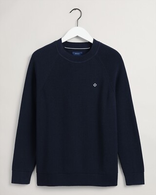 Gant Pullover mit Rundhalsausschnitt Baumwolle Abend blau Größe 3XL UVP: £ 130