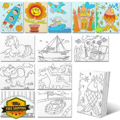 Fulmoon 24pc Pre Drawn Canvas for Painting 12 Styles