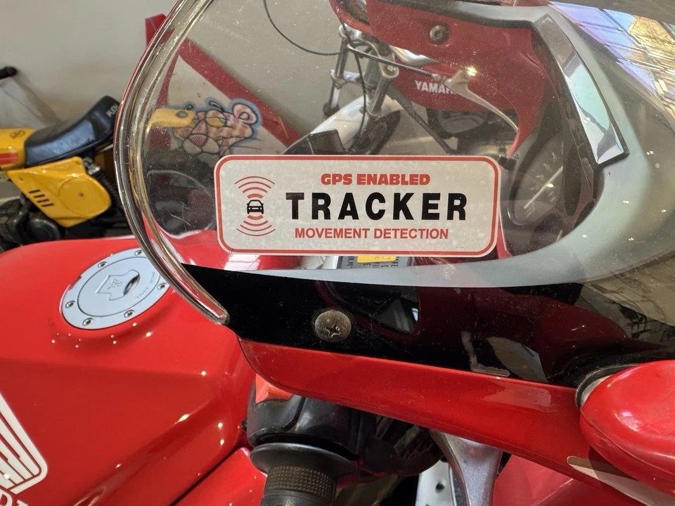 4 x Tracker fitted window stickers Anti-theft warning car bike van lorry caravan - Image 3 of 4