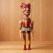 Czech Folk Art Marionette Court Jester - Handmade Original Puppet
