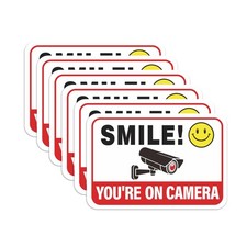 6PCS Smile Your On Camera Sign Sticker, 5.9IN, 358