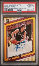 2022 DONRUSS OPTIC ROOKIE DOMINATORS NIKOLA JOVIC /10 ROOKIE GOLD PSA 10 Pop 1