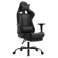 | Ergonomic Gaming Chair | Dark Black | Reclining Computer Chair with Lumbar ...