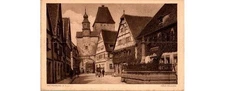 Germany: Rothenburg Medieval Street Sepia-Tone View Postcard 1907 Cobbles