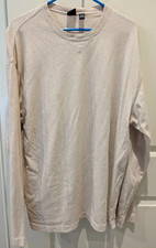 Gap Men's Large Crewneck Light Sweater Cotton Soft Knit Beige Long Sleeve