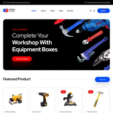 Tool Store Website Design with Free VPS Web Hosting and Installation