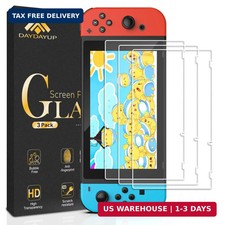 3 Pack Tempered Glass Screen Protector Compatible with Nintendo switch - Trans