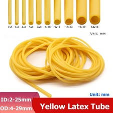 Yellow High Bounce Natural Latex Rubber Tubing Tube OD 4-29mm Hose Tension Belt