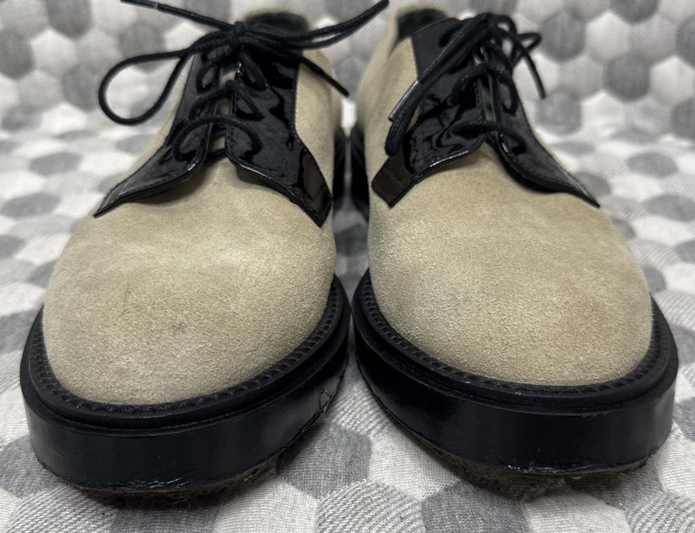 SAOLA $510 ADIEU beige punta liscia Derby donna US 9 EU 39 suola crepe made in Portugal