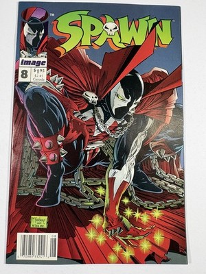 Spawn #8 1993 Newsstand 1st App Vindicator Todd McFarlane Homage Cover Image