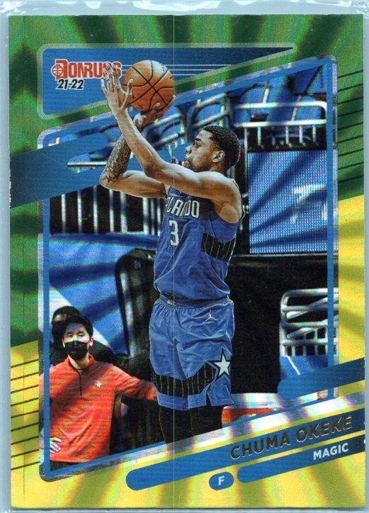 2021-22 Donruss #36 Chuma Okeke Holo Green and Yellow Laser