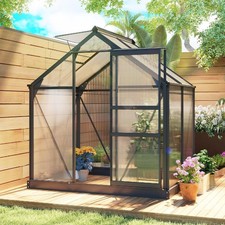 Serra da Giardino in Policarbonato e Alluminio 190x132x201 cm Grigio VivaGarden