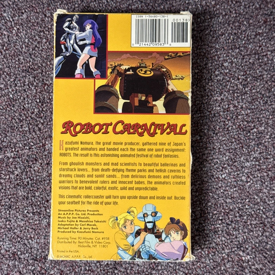 Robot Carnival (VHS, 1990) Streamline Pictures Anime - Image 2 of 3