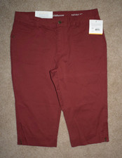 New Womens Croft  Barrow Pants 10 Russet Brown Natural Fit Capri