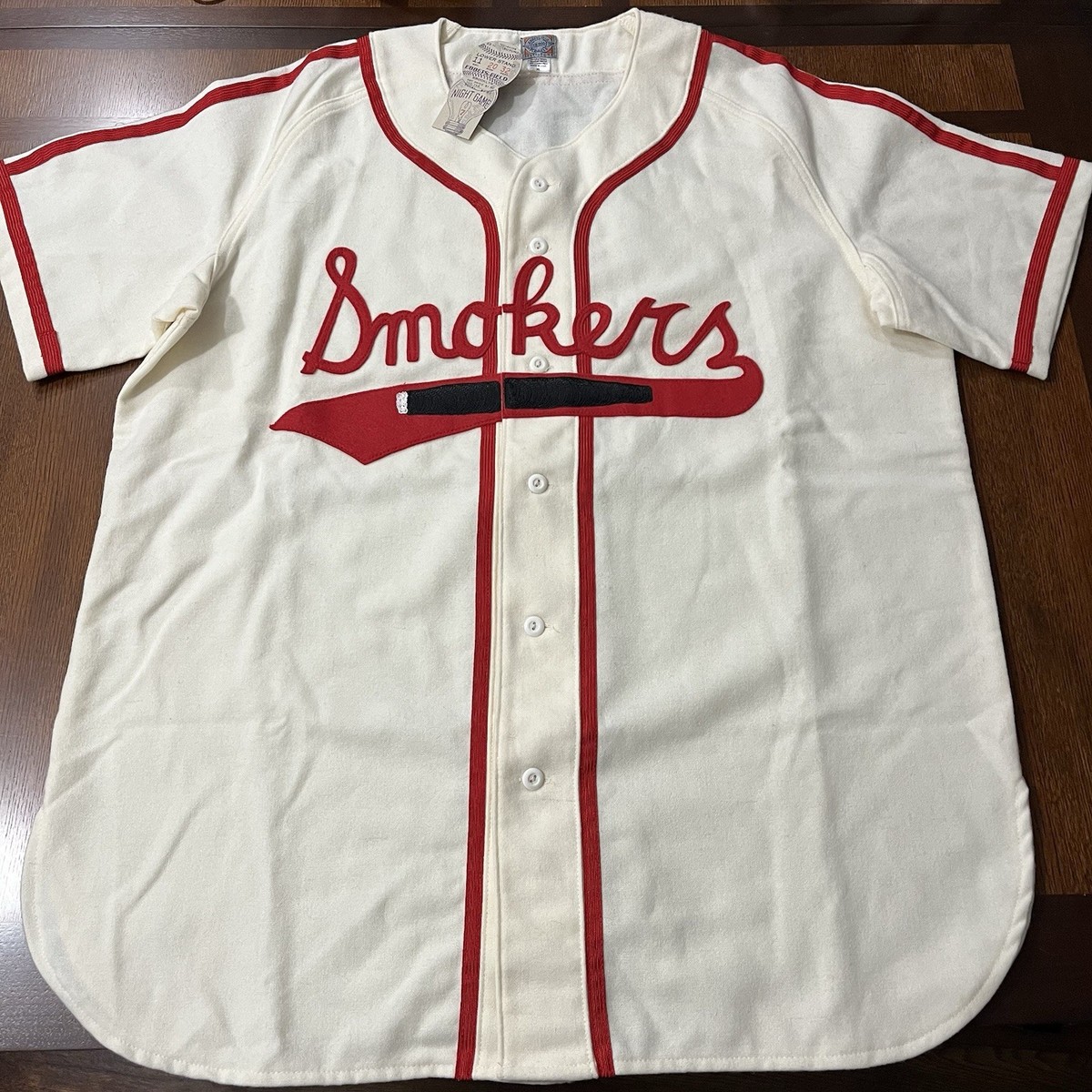 NWT Tampa Smokers Baseball Jersey Ebbets Field Flannels Wool Button #9 Sz  XL USA