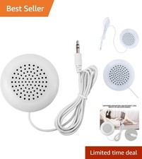 Mini Stereo Pillow Speaker in White - Soft Sound for iOS Android Devices