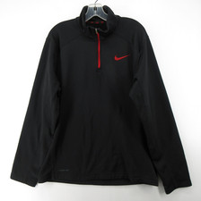 Nike Sweatshirt Men Large Black Therma-Fit 1/4 Zip Golf Performance Pullover