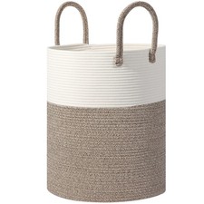 Large Woven Laundry Basket Hamper,60L Cotton Rope Storage Basket for Blankets...