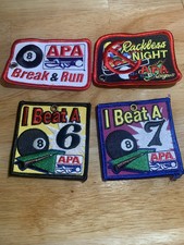 Lot of 4 APA Pool League Tournament Championship Patches Rackless Night LOT 12