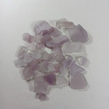 Clear/frosted purple beach glass tumbled small to medium approximately 10 oz
