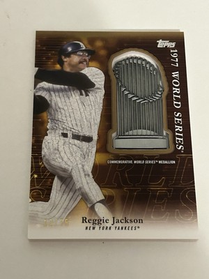 2023 Topps Update Series Reggie Jackson 1977 WS Trophy Medallion # /75 #PTM-RJA