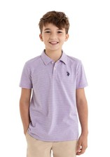 U.S. Polo Assn. Boys Salmon Stripe Jersey Polo Shirt Size XXL 18 