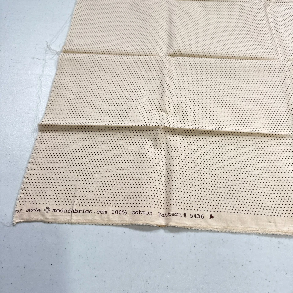 moda quilting fabric cotton beige dots 5436 19x42 - Image 4 of 4