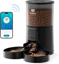 IMIPAW Automatischer Katzenfutterautomat 4L 2 Katzen App Steuerung 5G WLAN Auto Futterautomat Schwarz
