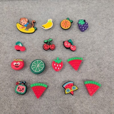 15pc Fruit Shoe Charms Set Watermelon Cherry Monkey Banana Clog Accessories