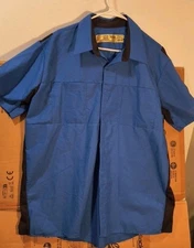 Red Kap Shirt Mens XL Blue Zero Skratch Work Chore Snap Vented Industrial 