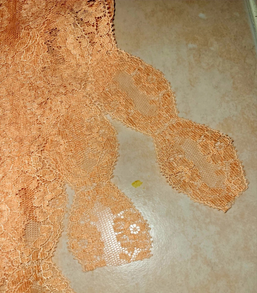 复古大量彩色花边粉色橙色桃色珊瑚白色带 12 英寸残余物 — 第 3/4 张图片