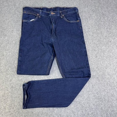 Wrangler for Lucchese Bootmaker Mens Indigo Blue Straight Leg Jeans 38x34