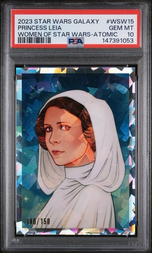 2023 Topps Star Wars Galaxy Princess Leia #WSW-15 Atomic Refractor /150 PSA 10