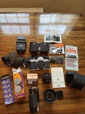 Pentax SLR K1000 35mm Asahi SMC Lenses Filters Flash Strap Cover Case LOT TESTED