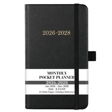 2026-2028 Pocket Planner - 3 Year Monthly Planner/Calendar 2026-2028, Jan 202...