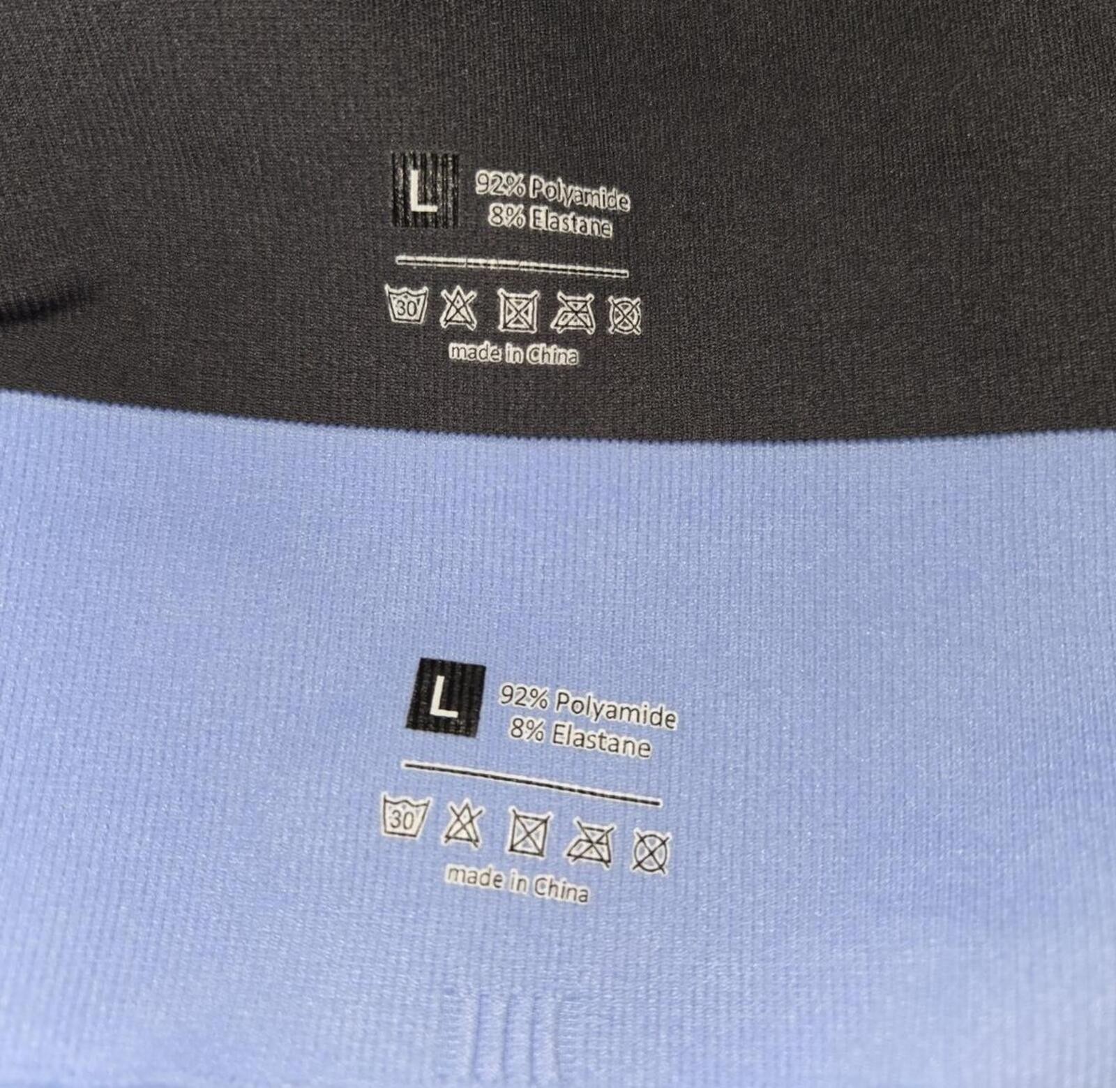Women's Activewear Leggings with Side Pockets - Size Large, Black & Light Blue image 3