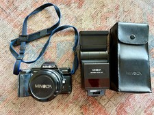 Minolta Maxxum 7000 35mm Film Camera Bundle  Camera  Lens  Flash  Case- WORKS