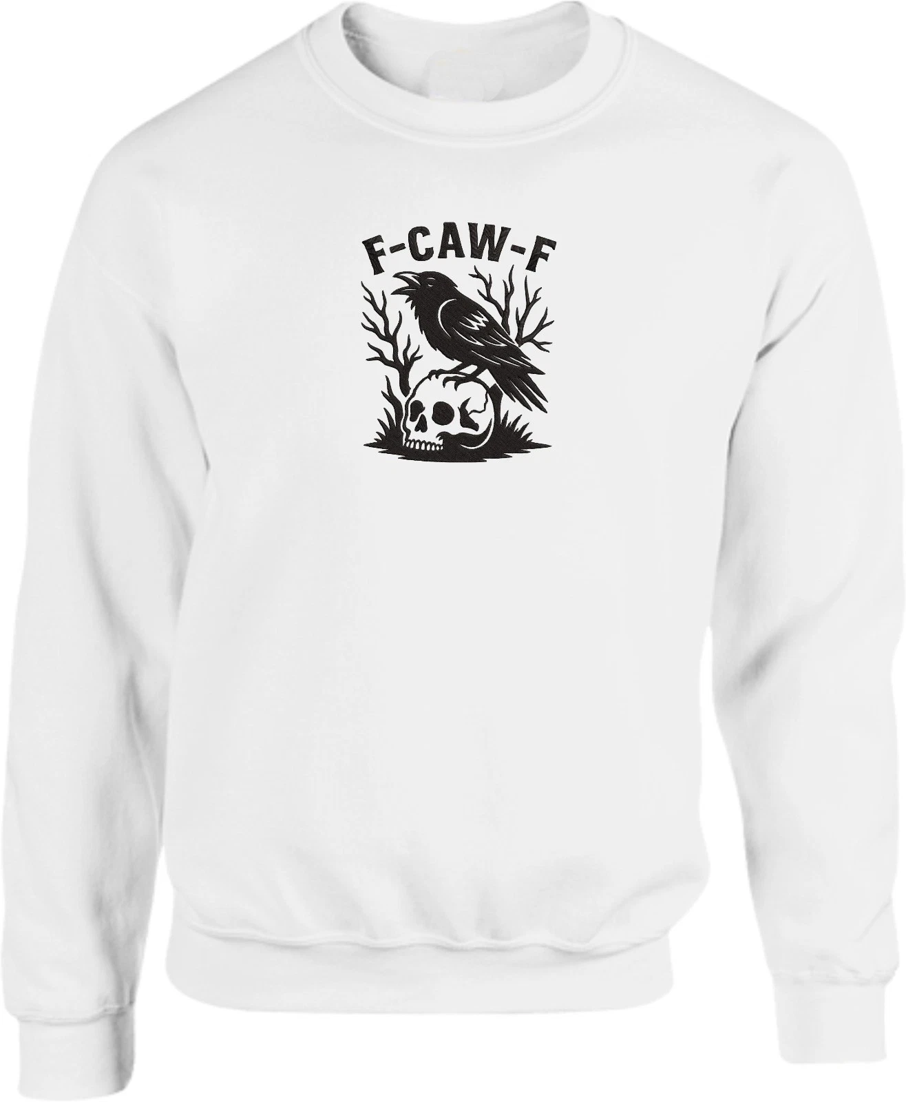 Embroidered Funny Crow Jumper – Unique Bird Sweatshirt