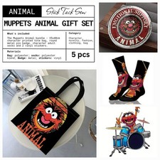 Muppets Animal Set Tote Bag Pin Badge Socks Stickers 5pcs Gift Boxed Character